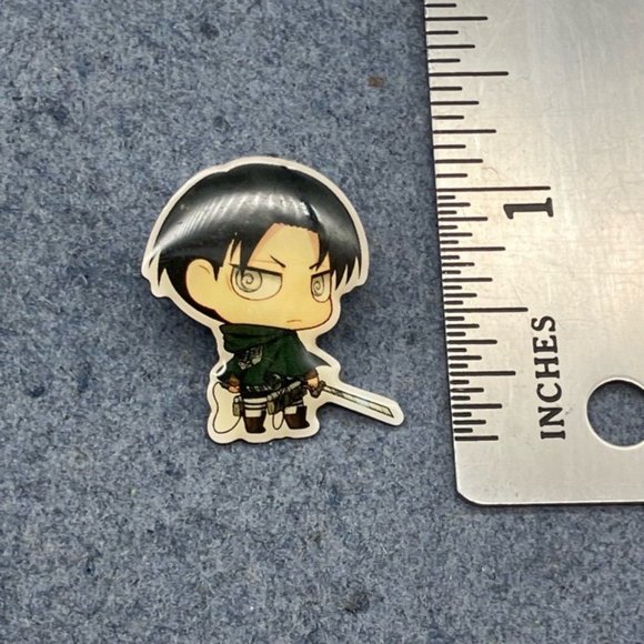 Attack on Titan Deka Tack Lapel Pin Brooch Levi Chibi Sword Anime Toy - Picture 5 of 6